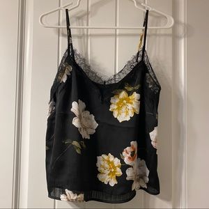 Black floral cami